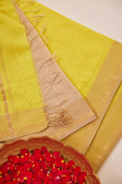 Maheshwari Cotton Silk Dress Material – Pink with Gold Zari Border & Beige-Pink Dupatta
