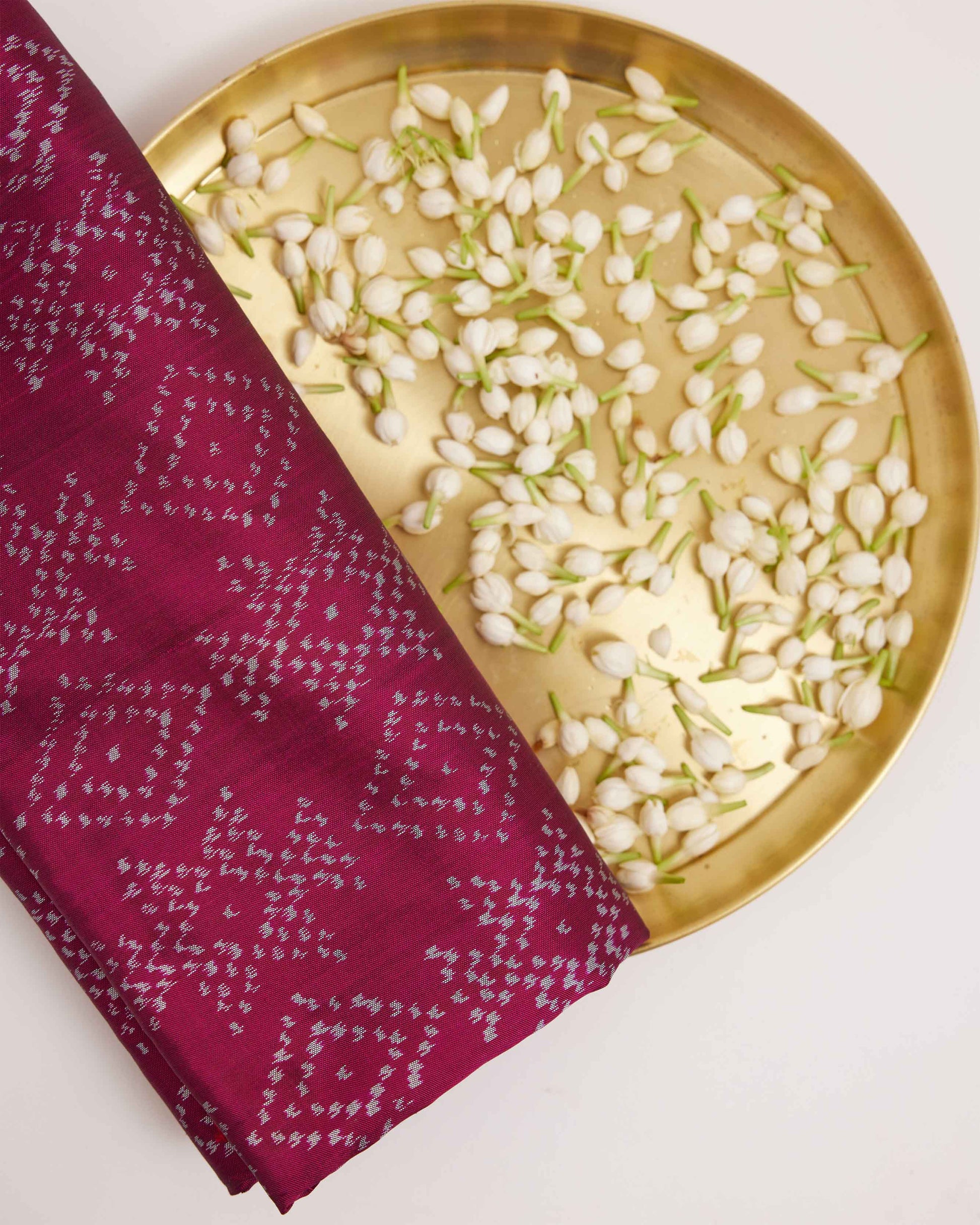 Maroon & Red Diamond Ikat Pochampally Silk Saree