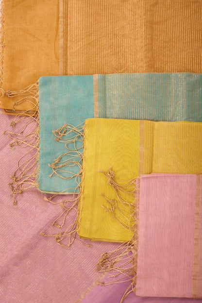 Gold Maheshwari Tissue Saree