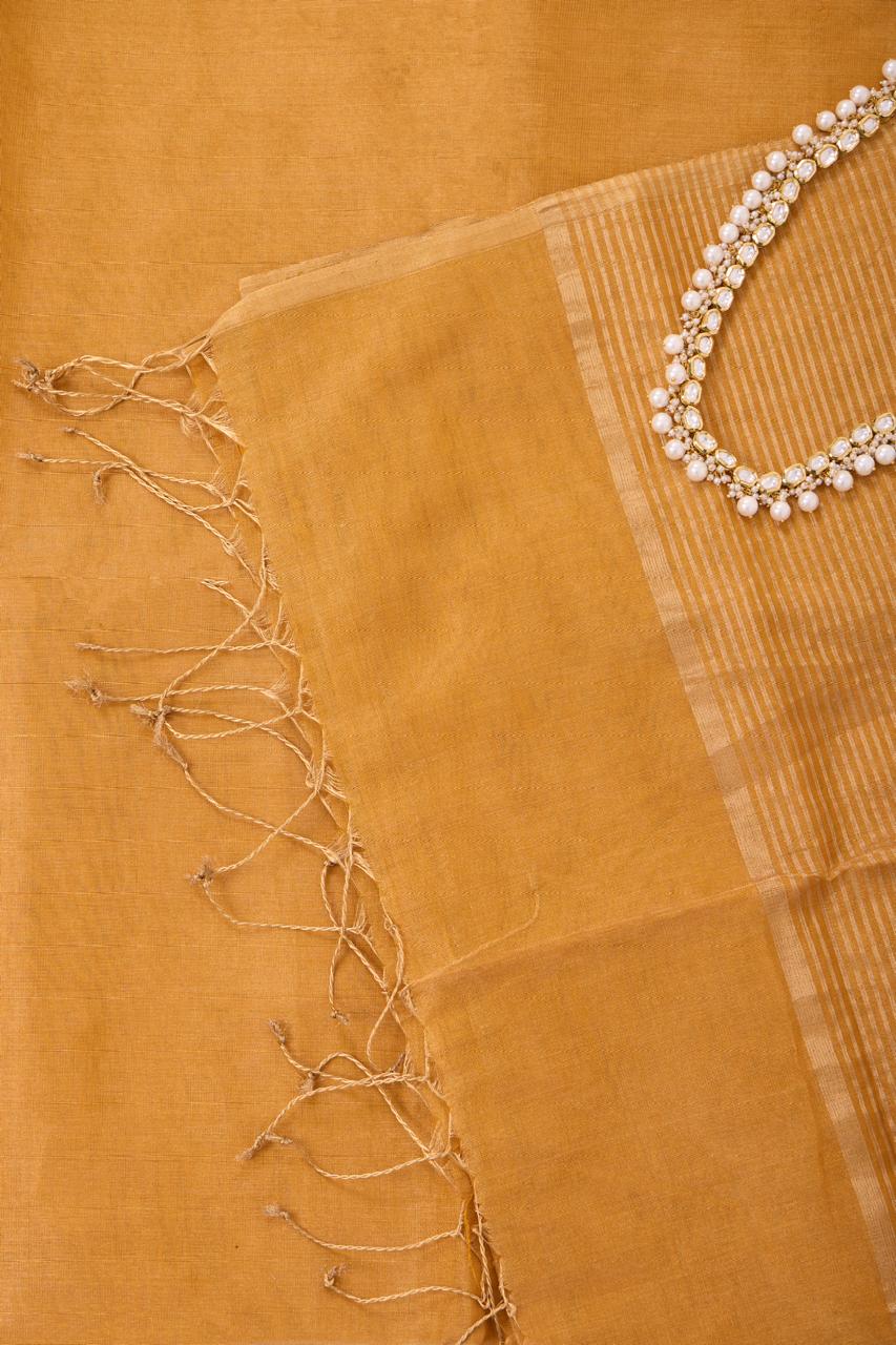 Gold Maheshwari Tissue Saree