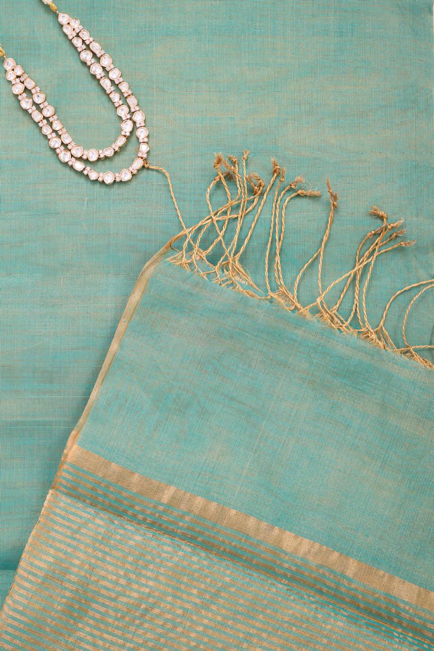 Blue Maheshwari Tissue Saree